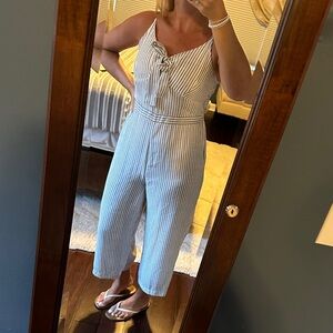 Japna Blue and White Striped Jumpsuit